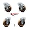 Service Caster 4 Inch High Temp Phenolic Wheel Swivel Bolt Hole Caster Set with 2 Brake SCC SCC-BH20S414-PHSHT-2-TLB-2 - alternate 3